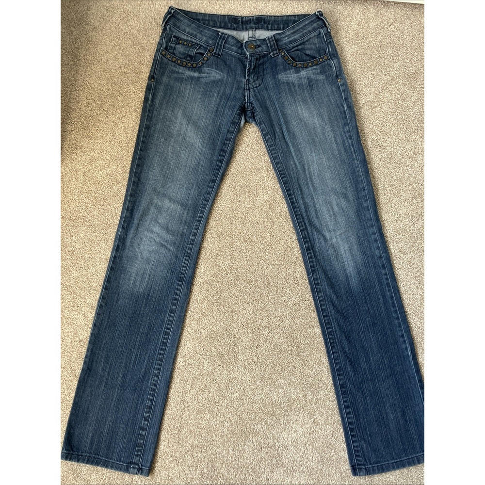Brooklyn Industries Women's Embellished Low Rise Jeans Size 29 Long 34" Inseam